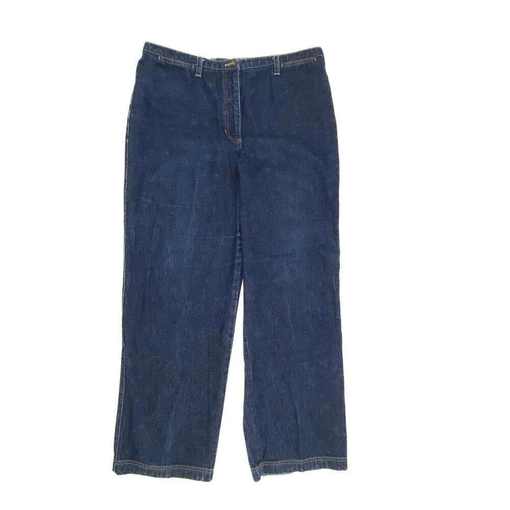 Jones New York Sport Straight Back Flap Pockets Womens' size 16 Blue Jeans
